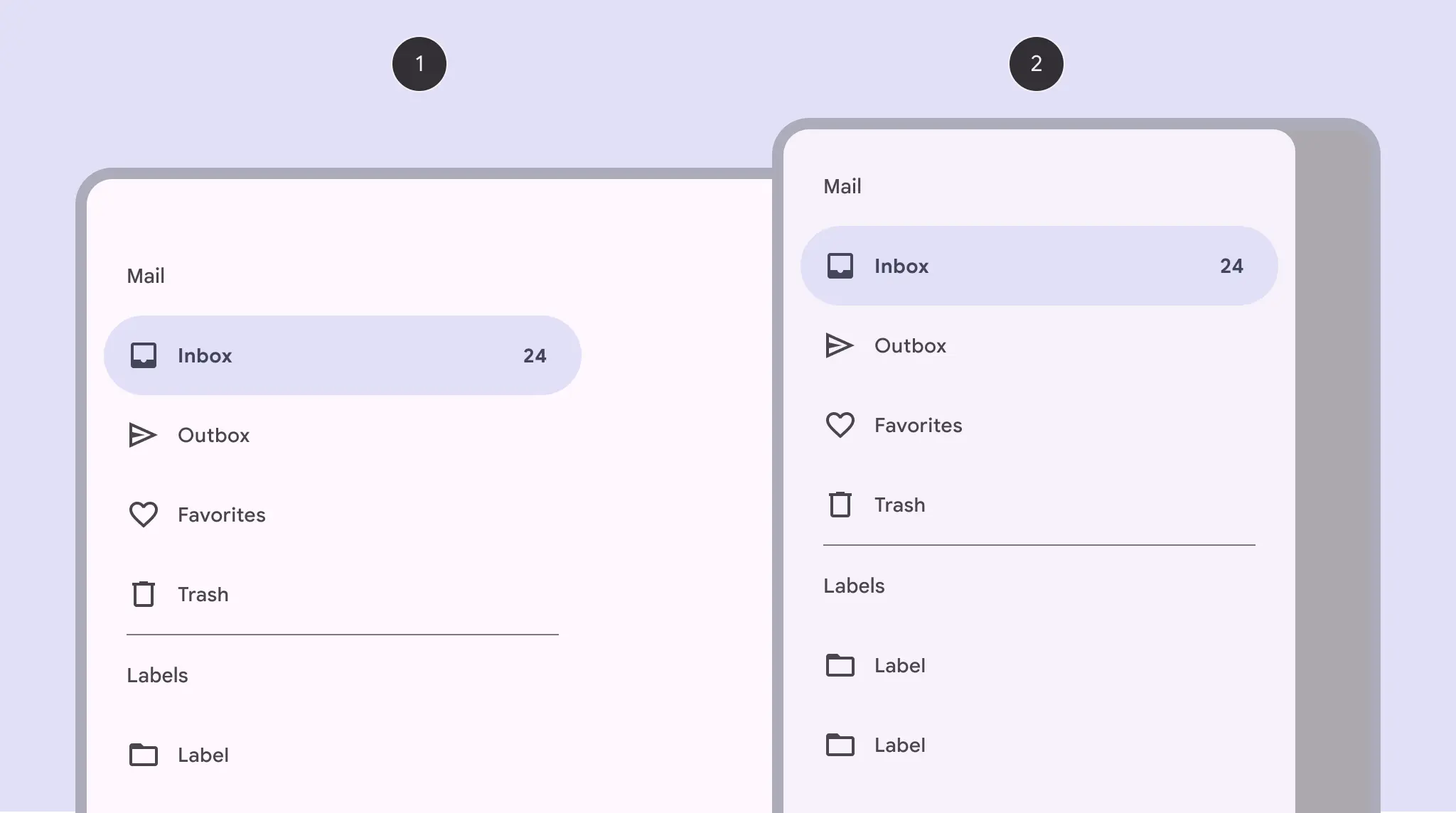 Exemplo de Componente Drawer do Material Design 3